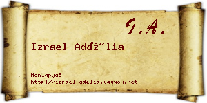 Izrael Adélia névjegykártya